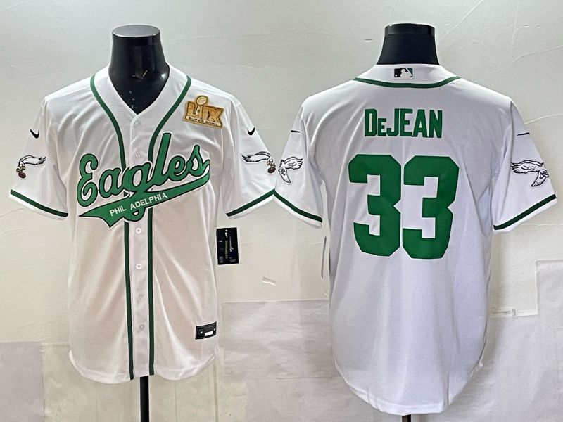 Men 2025 Philadelphia Eagles #33 Dejean white 2th generation Joint Name Nike Limited NFL Jersey style 008